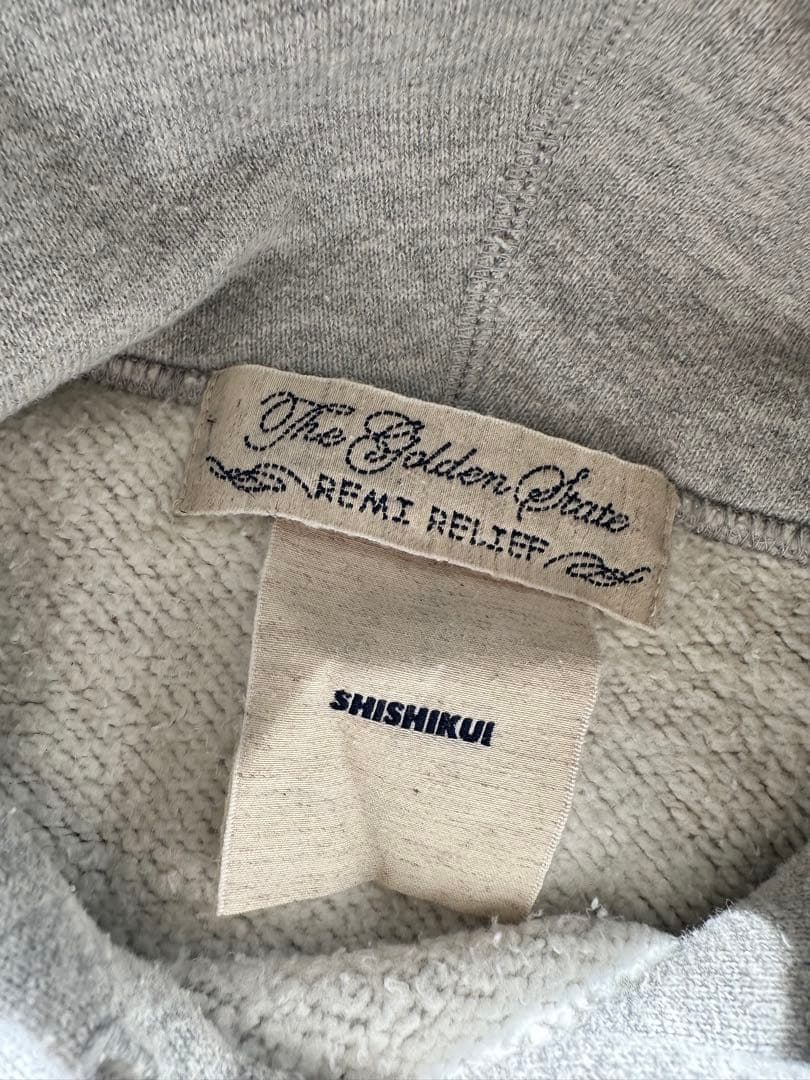 美品⭐︎シシクイBRUSHED REMI RELIEFパーカー　グレー　XS