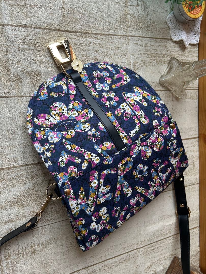 Minyonperi♡アコーディオンお財布ショルダーリバティフラワーパワー