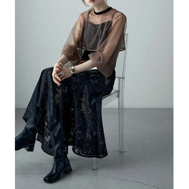 etoll. 結婚式 ワンピース 3wayシフォンボレロ&レースキャミドレス M