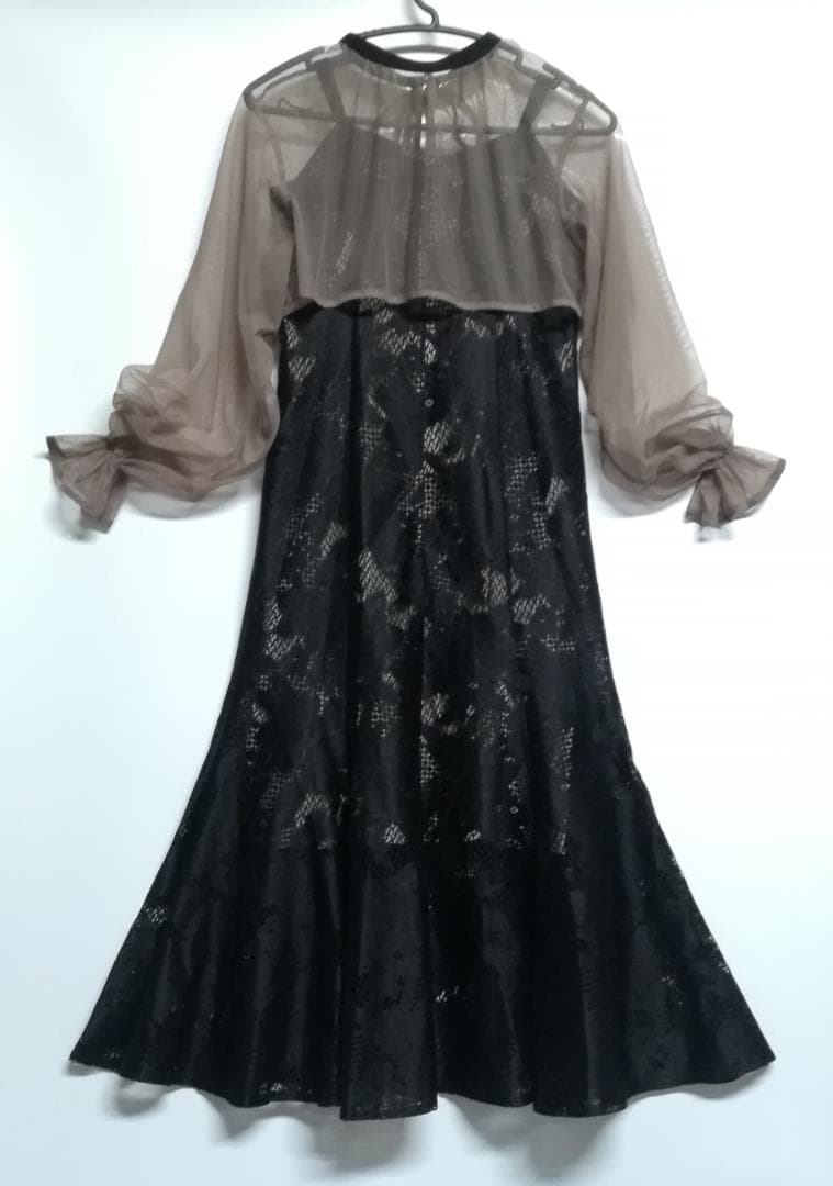 etoll. 結婚式 ワンピース 3wayシフォンボレロ&レースキャミドレス M