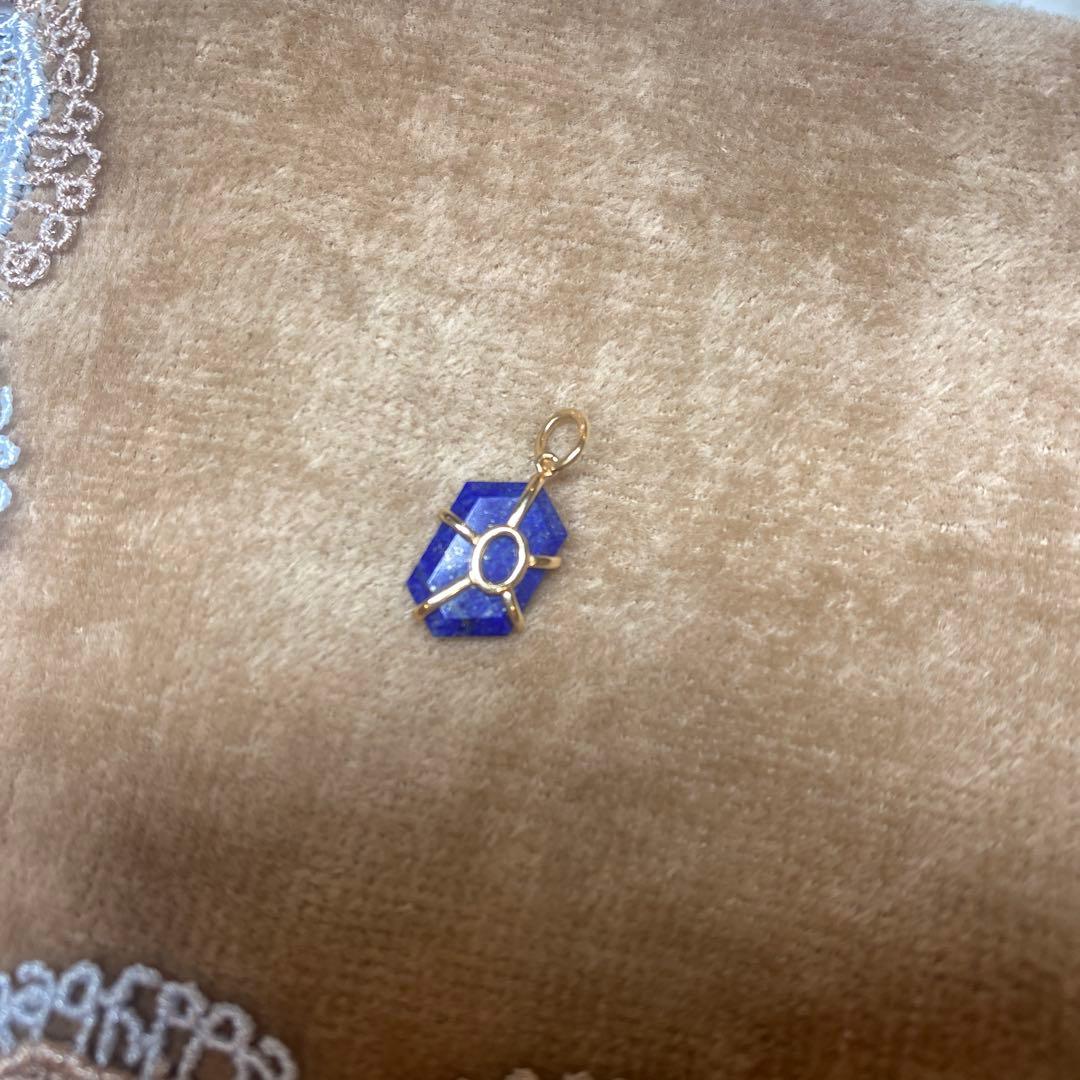agete K10バースデーストーンチャーム（ラピスラズリ）