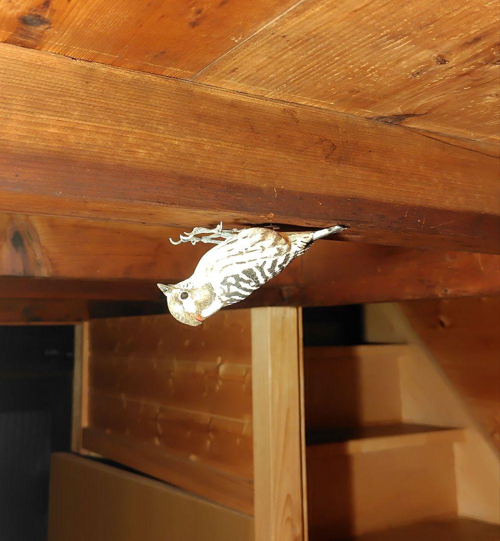 バードカービング コゲラ(キツツキ) マグネット 野鳥 木彫り