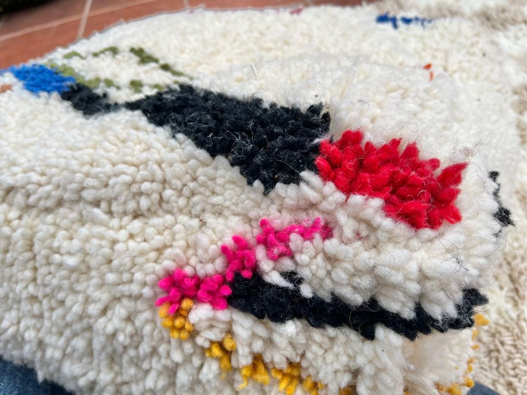 m*i様 モロッコ　プフ　pouf アジラル　オットマン クッション　ラグ　13