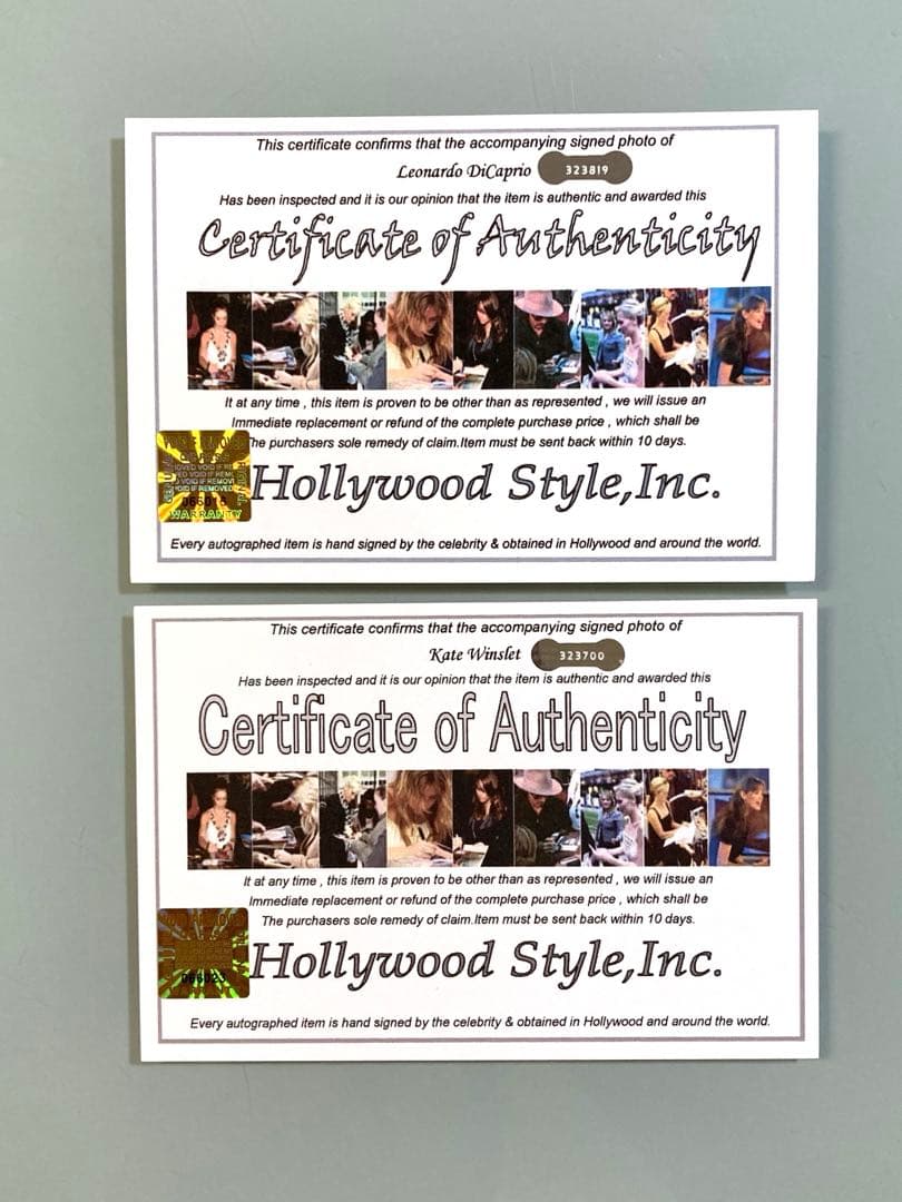 レオナルド・ディカプリオとケイト・ウィンスレット直筆サイン入り大型写真