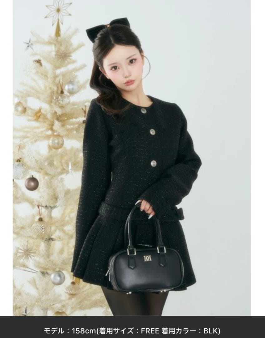 Darich ボックスプリーツツイードミニワンピース