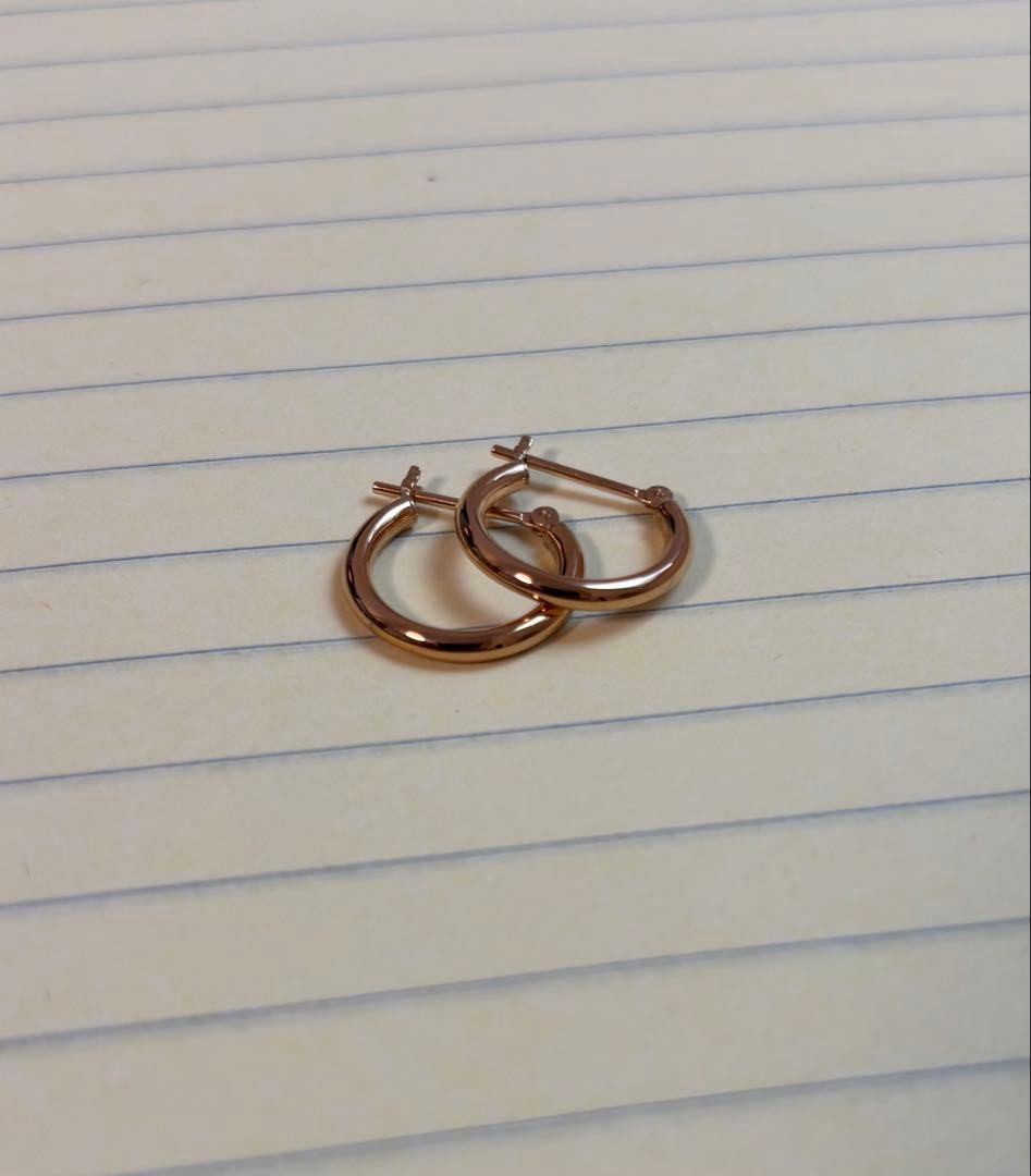 18金　フープピアス両耳　アメ横ピジョン