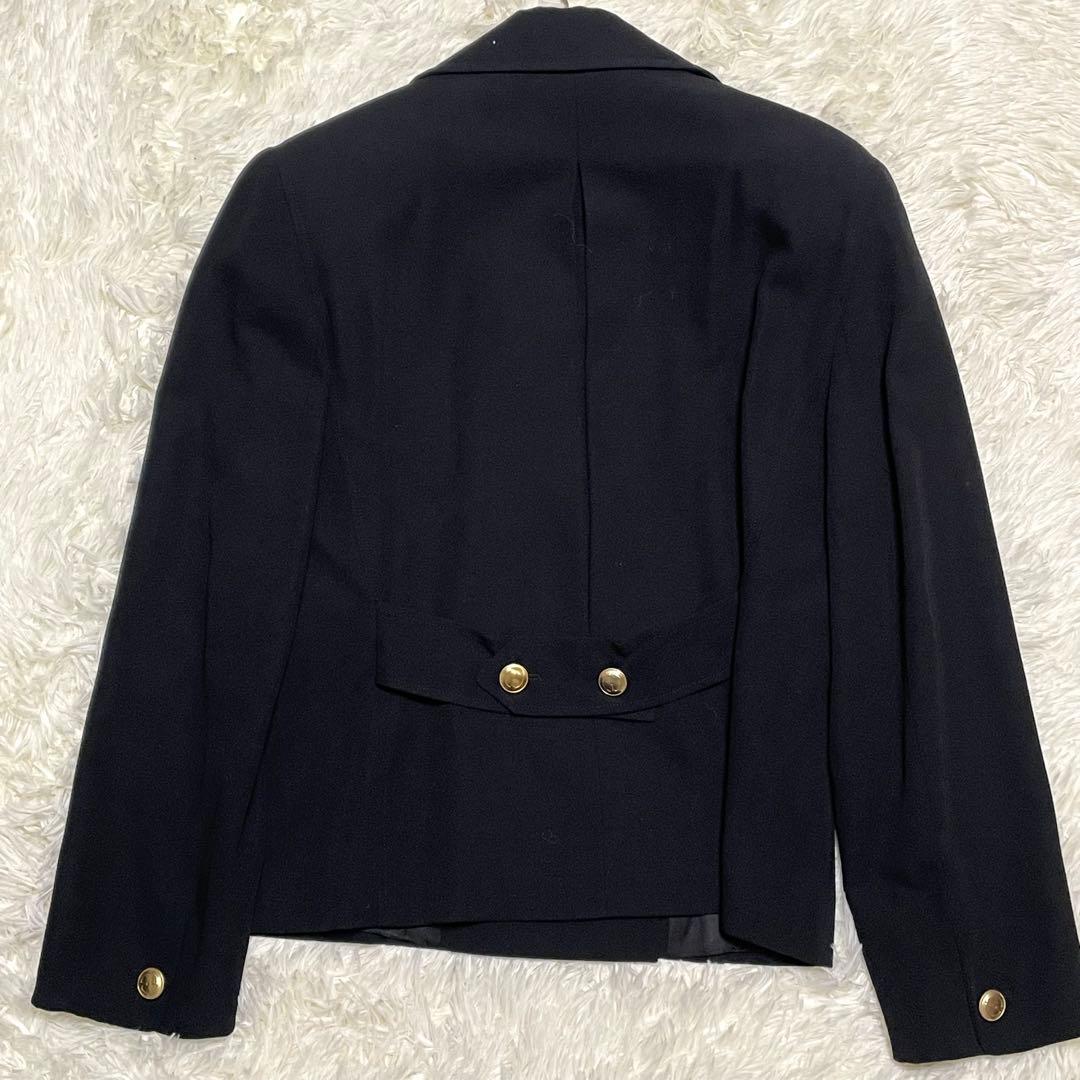 美品 GUCCI ダブル 金ボタン スカート セットアップ レディース42 黒