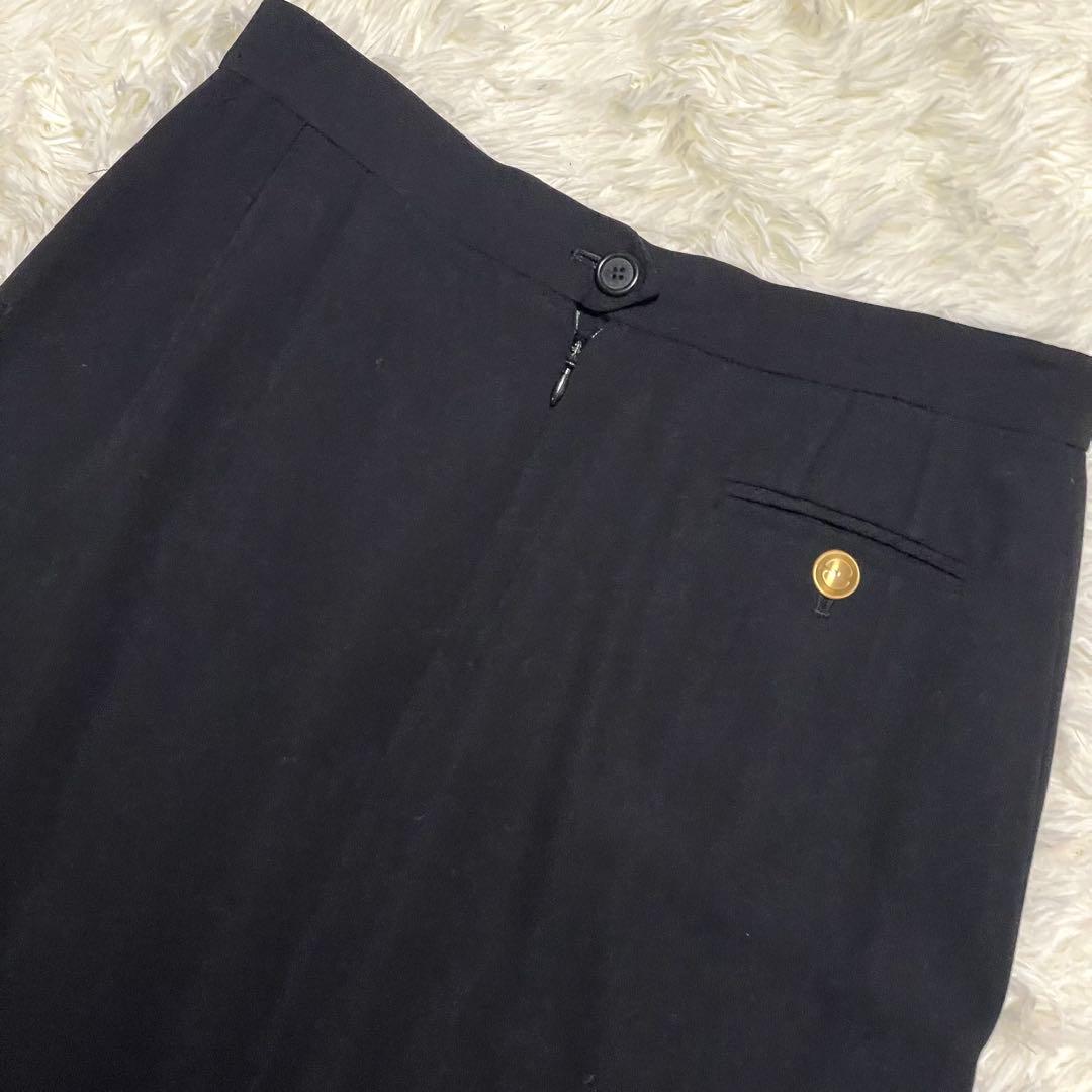 美品 GUCCI ダブル 金ボタン スカート セットアップ レディース42 黒