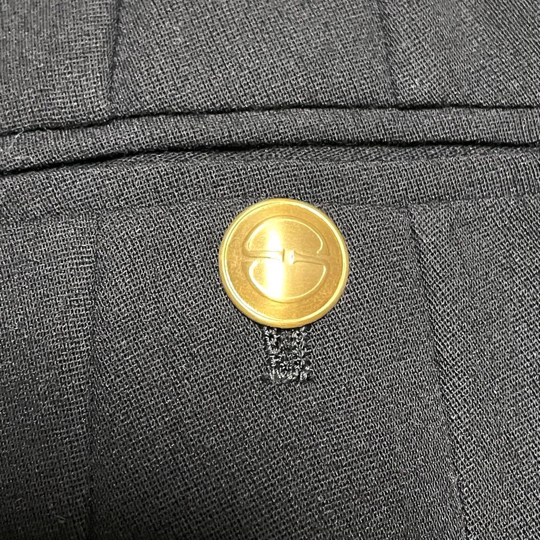 美品 GUCCI ダブル 金ボタン スカート セットアップ レディース42 黒