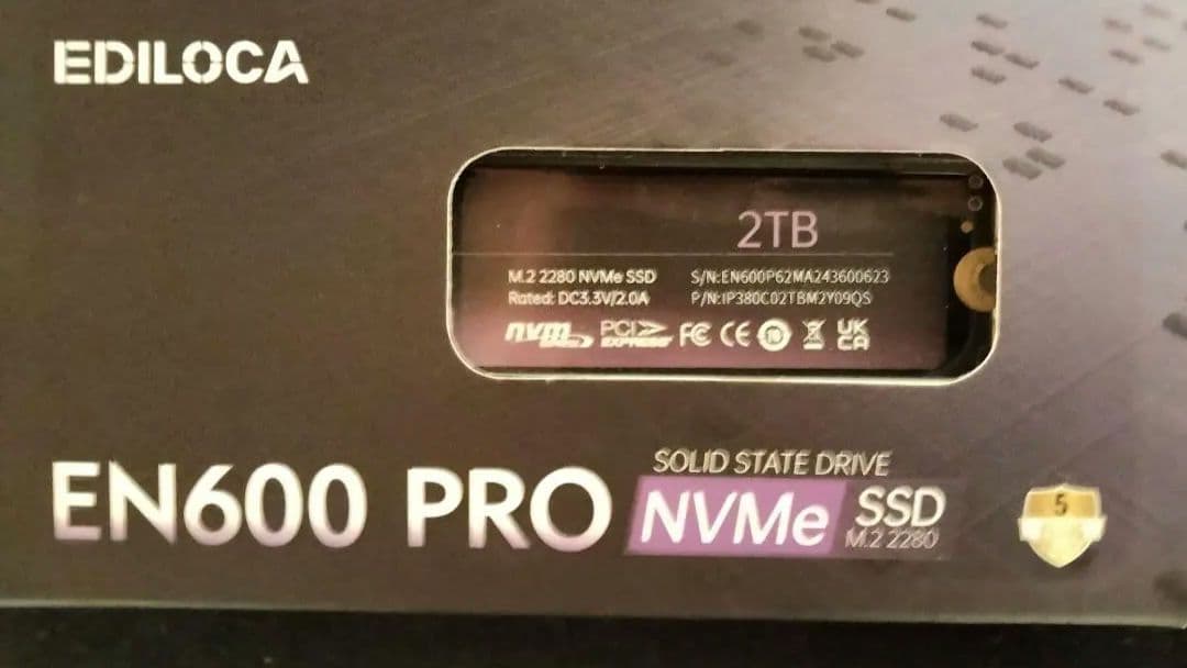 内蔵型SSD EDILOCA NVME SSD 2TB M.2 pcle 4.0 2280
