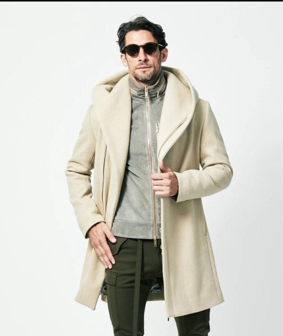 【新品未使用】junhashimoto ウールメルトン ラップコート サイズ4