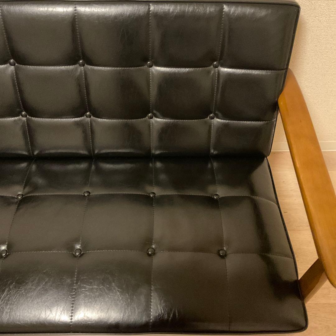 美品　カリモク60 ２人掛けソファ　2シーター ブラック　黒