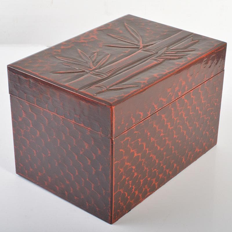 Rie Oda　鎌倉彫　竹文茶箱茶碗平安春峰作振出など一式　VR6666