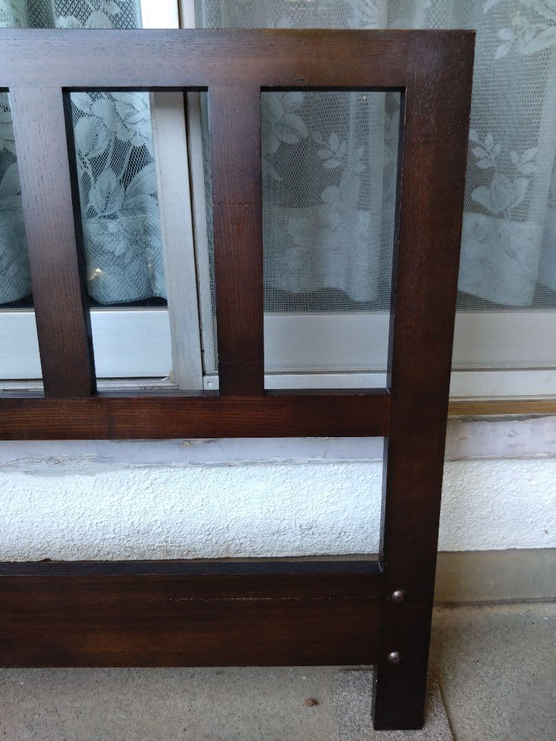 大塚家具　木製ダブルベッド　フレーム　ダークブラウン　高級品　艶有り　引き取り可