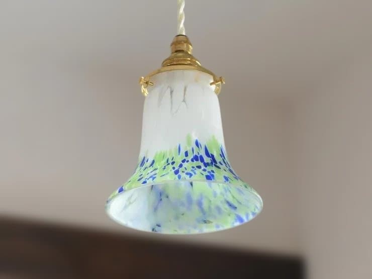 【美品】アンティーク　マーブルペンダントランプ