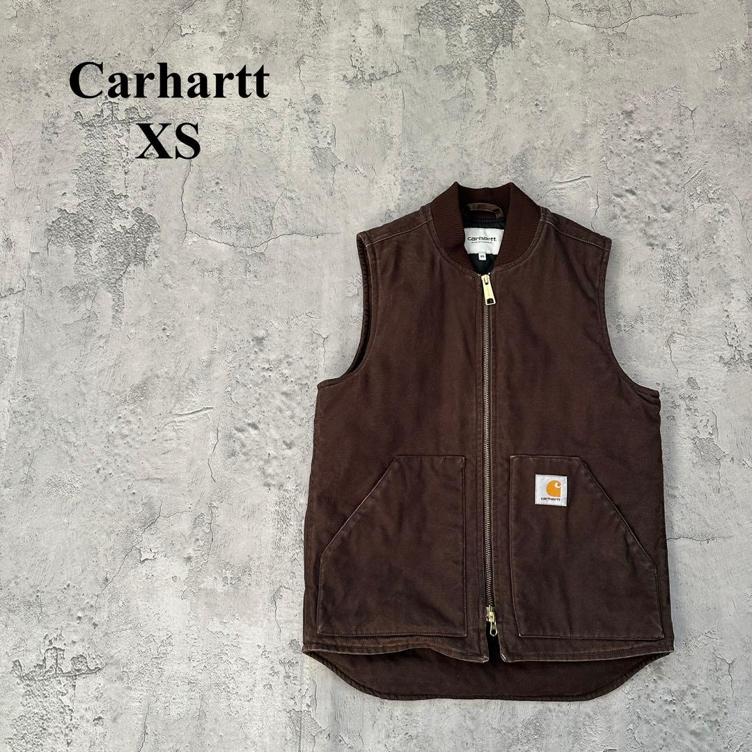 【Carhertt】カーハート（XS）ダックベスト＊裏キルティング＊ワークベスト