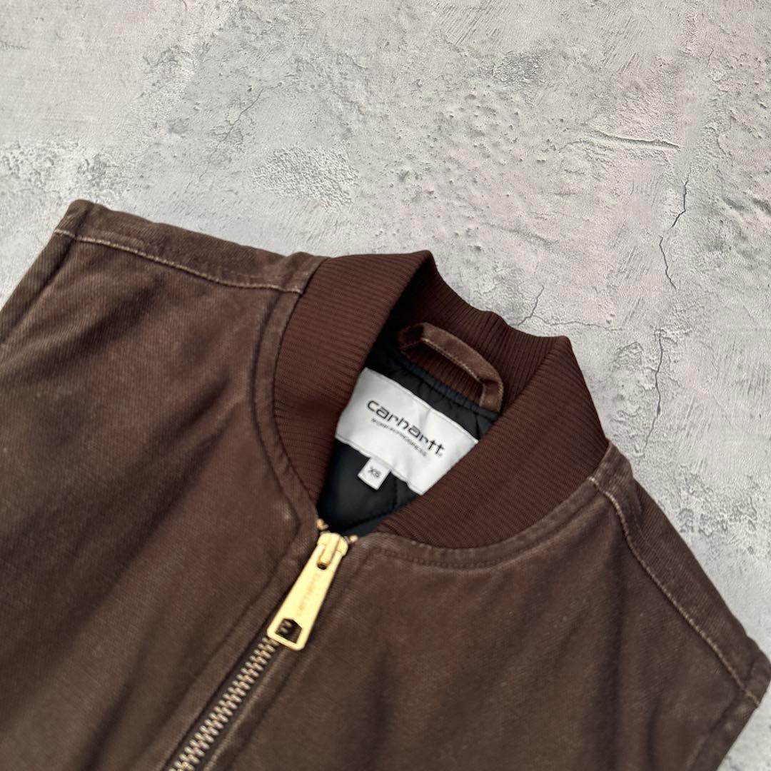 【Carhertt】カーハート（XS）ダックベスト＊裏キルティング＊ワークベスト