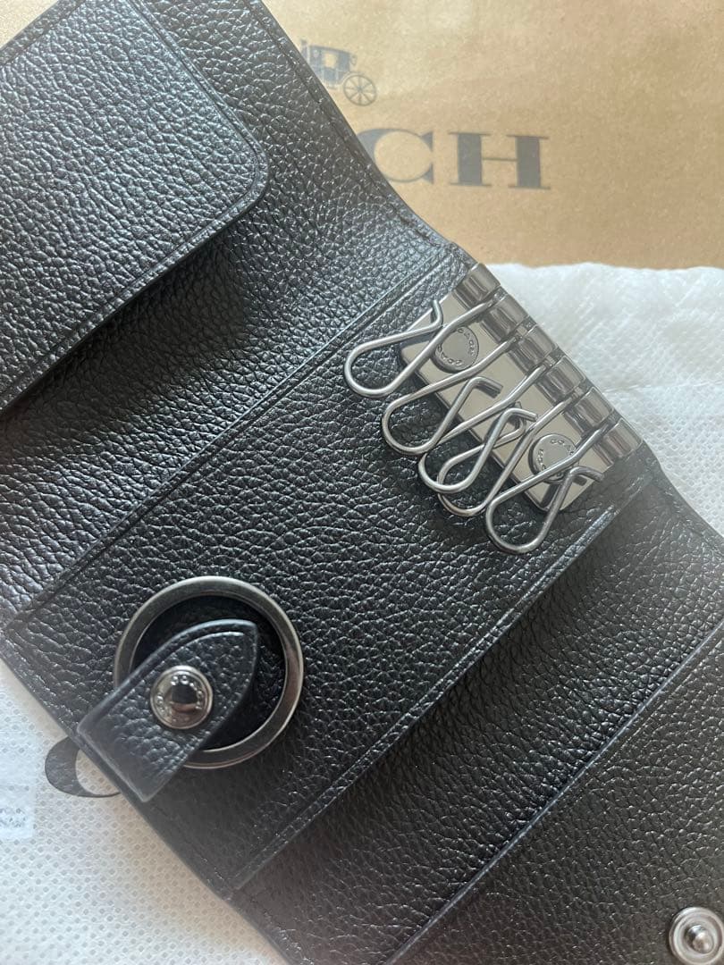 値下げ中！新品未使用 COACH コーチ　キーケース ブラック