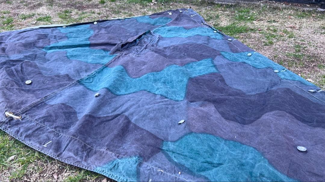 スウェーデン軍 三角 軍幕 USED コットン④