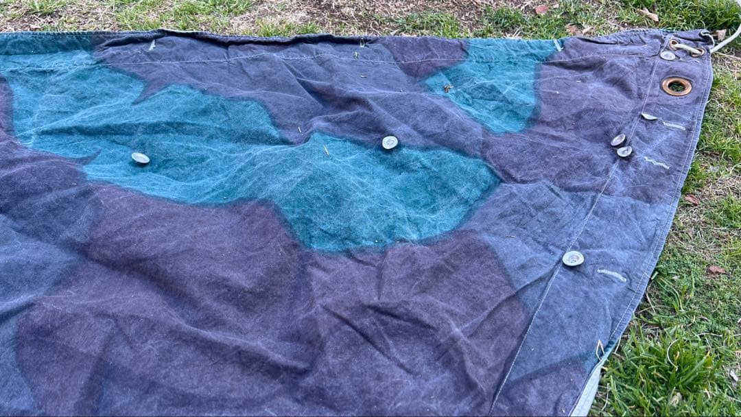 スウェーデン軍 三角 軍幕 USED コットン④