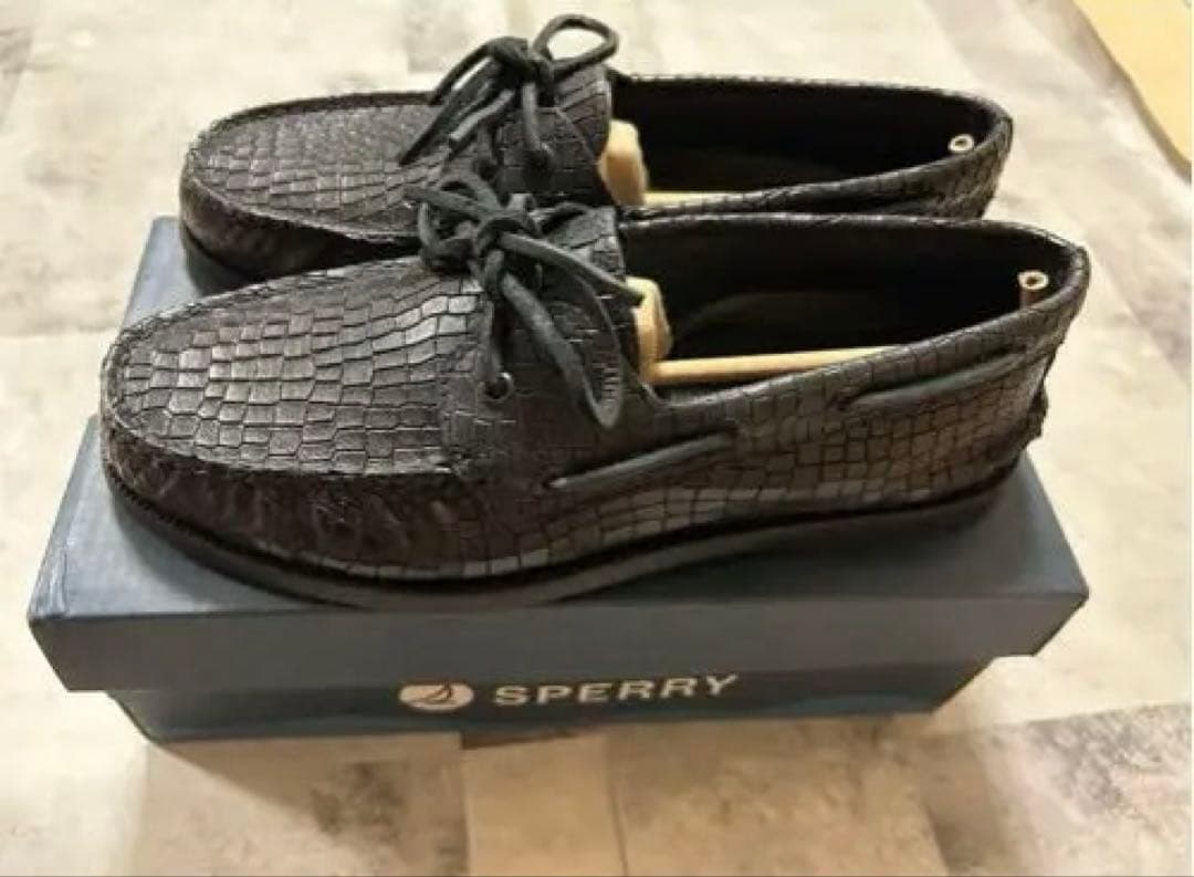 Sperry Top-Sider スペリートップサイダー　黒 レザー モカシン