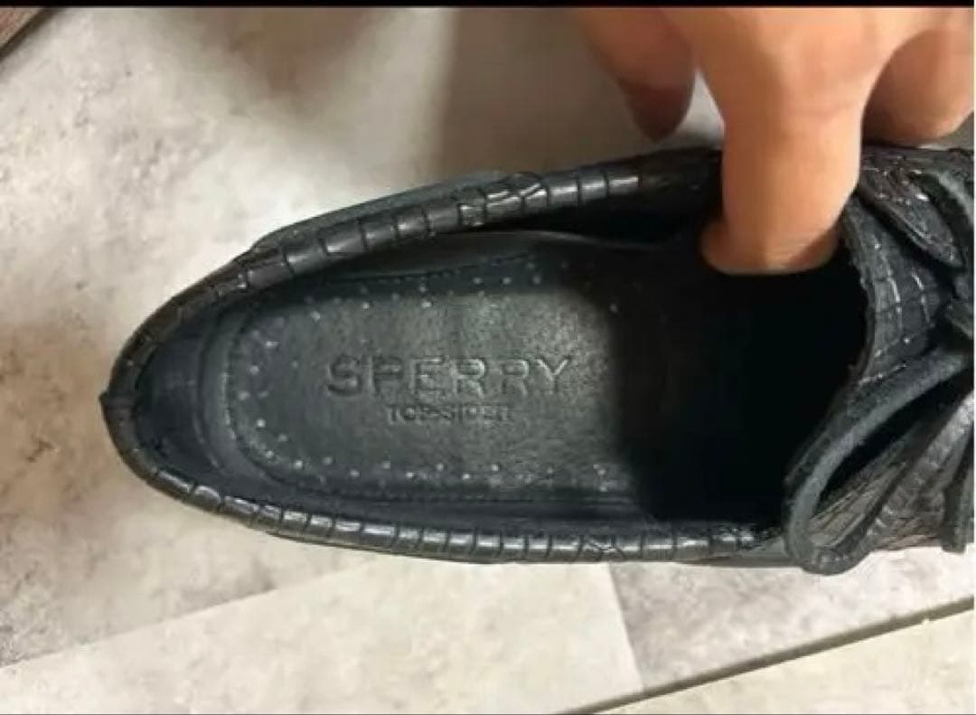 Sperry Top-Sider スペリートップサイダー　黒 レザー モカシン