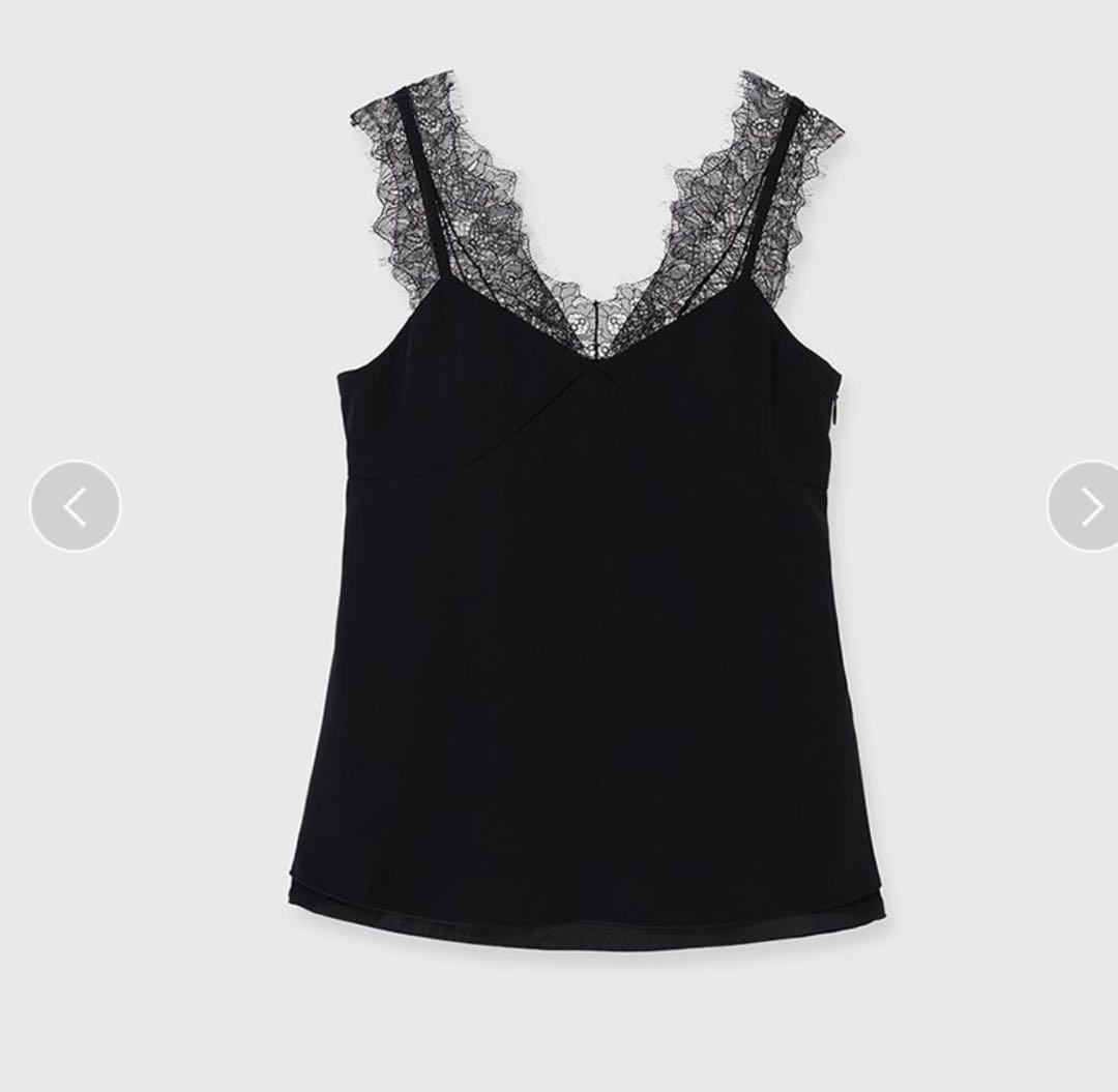 新品未使用ánuans レーストリムカップインキャミソール　ブラック