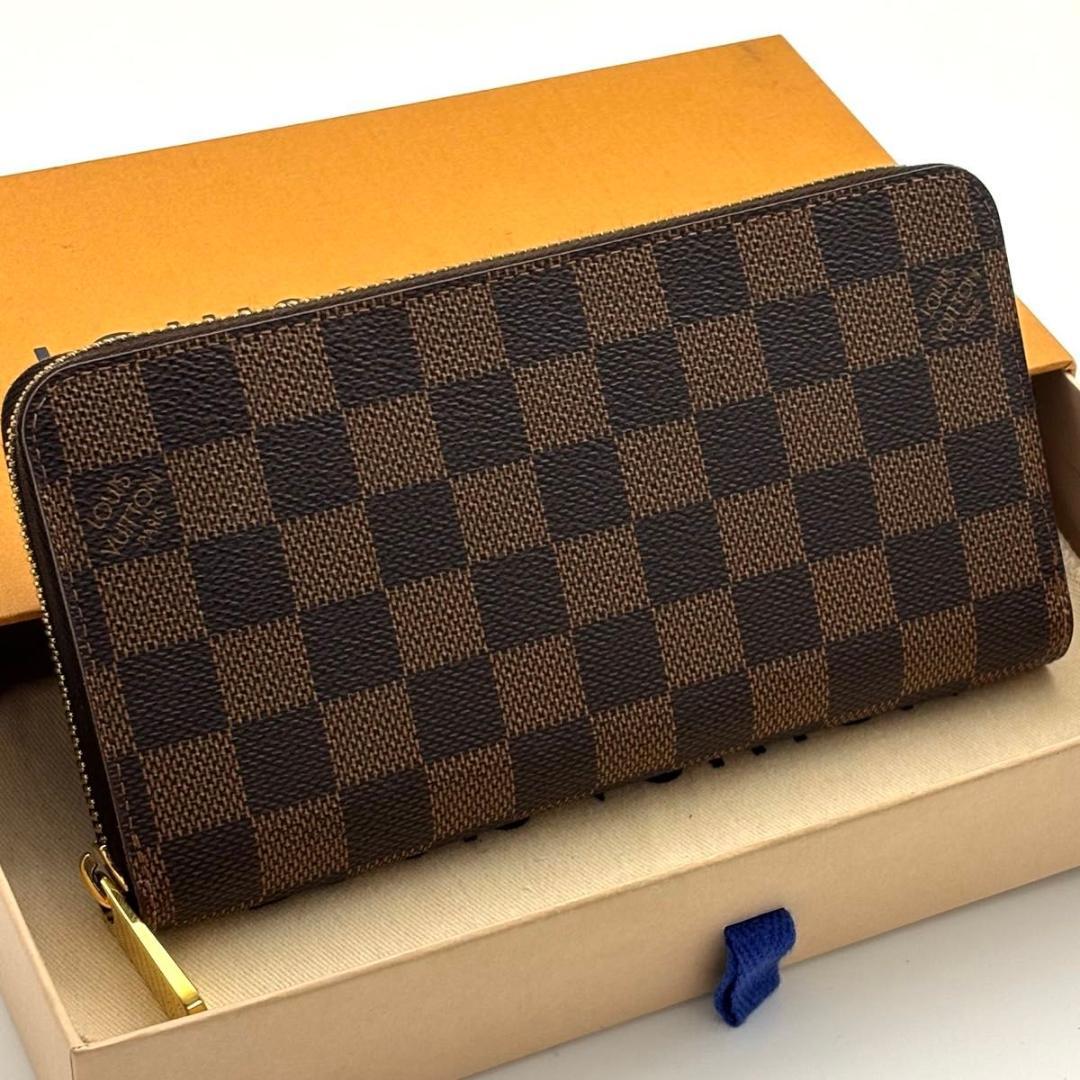 【最高級美品】ルイヴィトン ダミエ ジッピーウォレット エベヌ 長財布 ブラウン