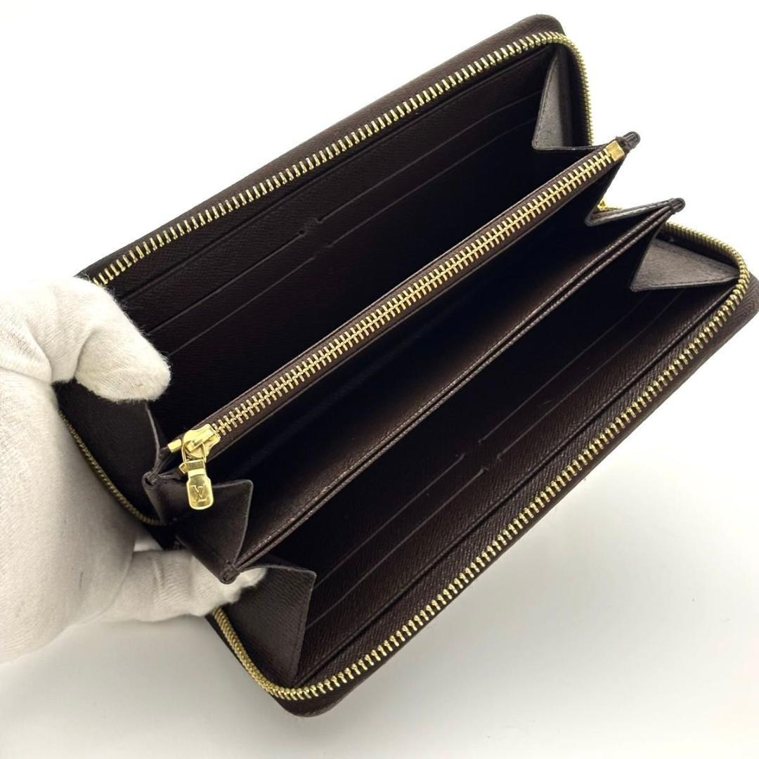 【最高級美品】ルイヴィトン ダミエ ジッピーウォレット エベヌ 長財布 ブラウン