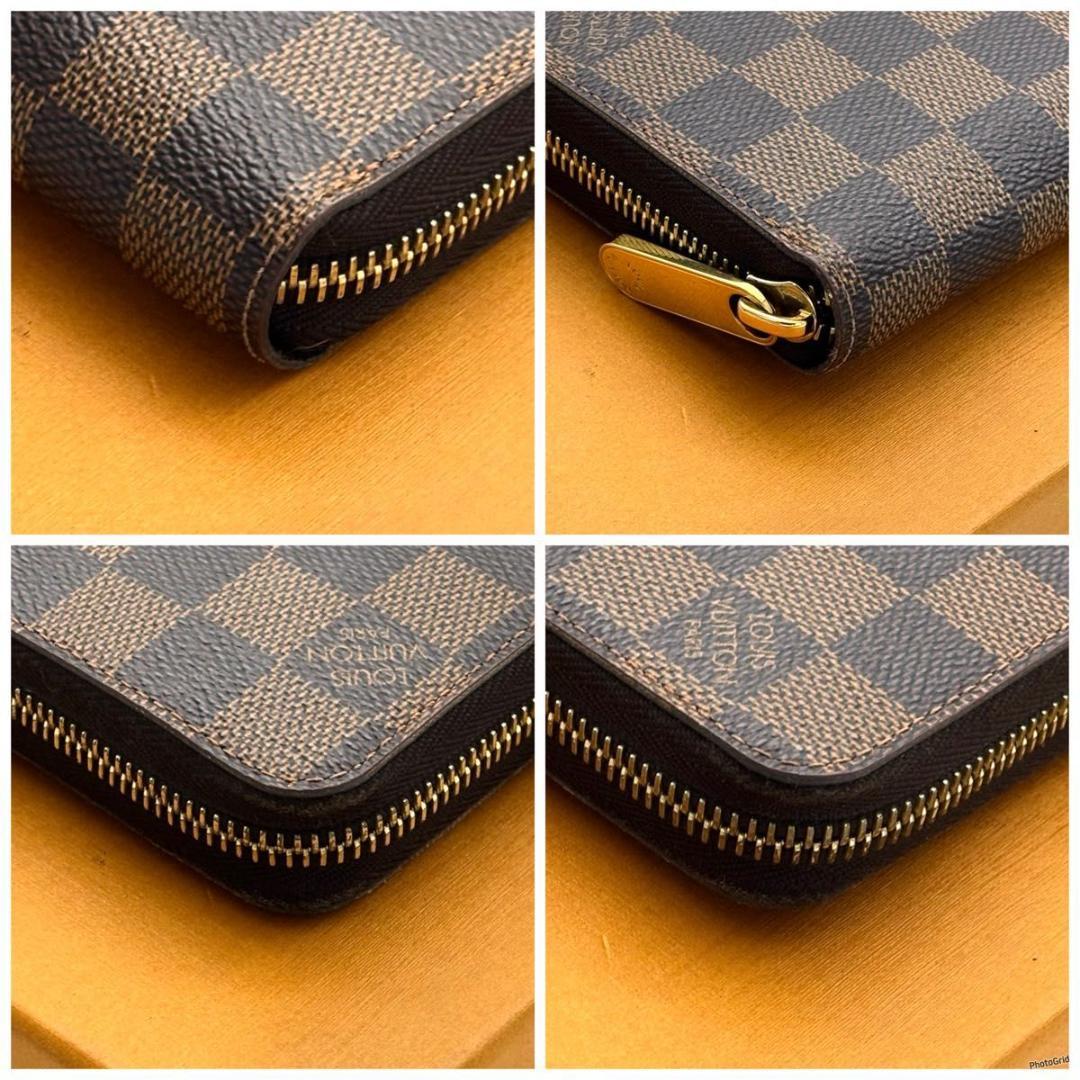 【最高級美品】ルイヴィトン ダミエ ジッピーウォレット エベヌ 長財布 ブラウン