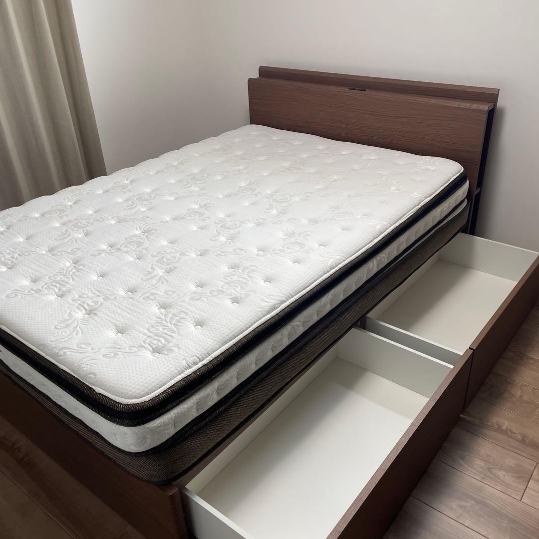 【送料込】ニトリ ダブルベッドフレームのみ※説明欄ご確認ください