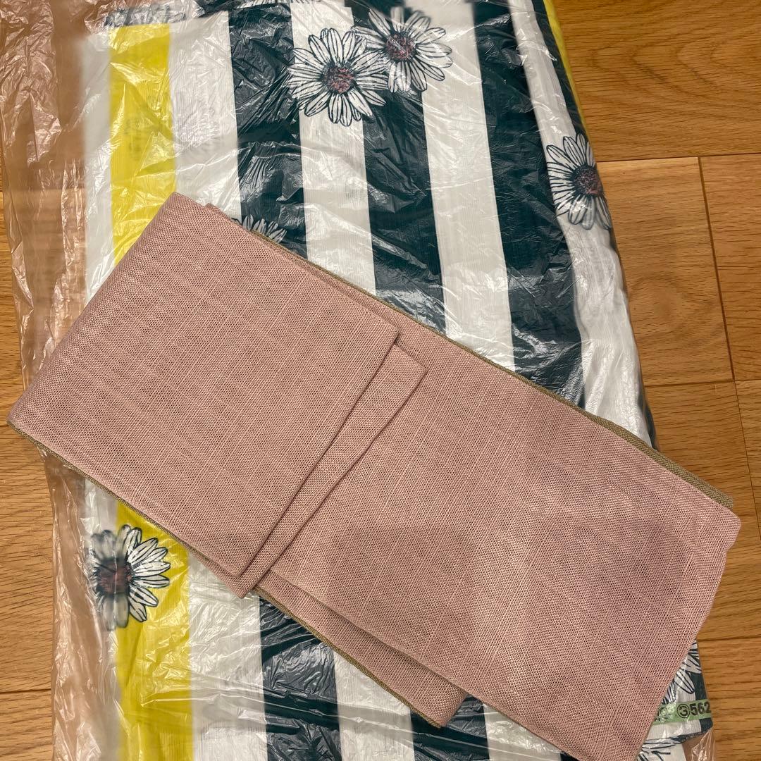 【きものやまと】 ドゥーブルメゾン　ストライプ花柄浴衣・帯・小物セット