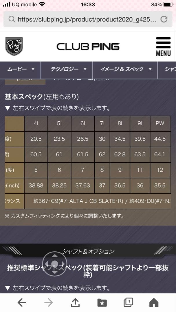 PING Gシリーズ アイアンセット W, 9, 8, 7, 6