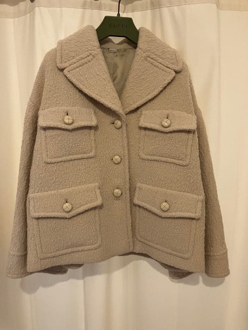 専用品GUCCI ソフトブークレ　ツイードジャケットコート　サイズ36 美品