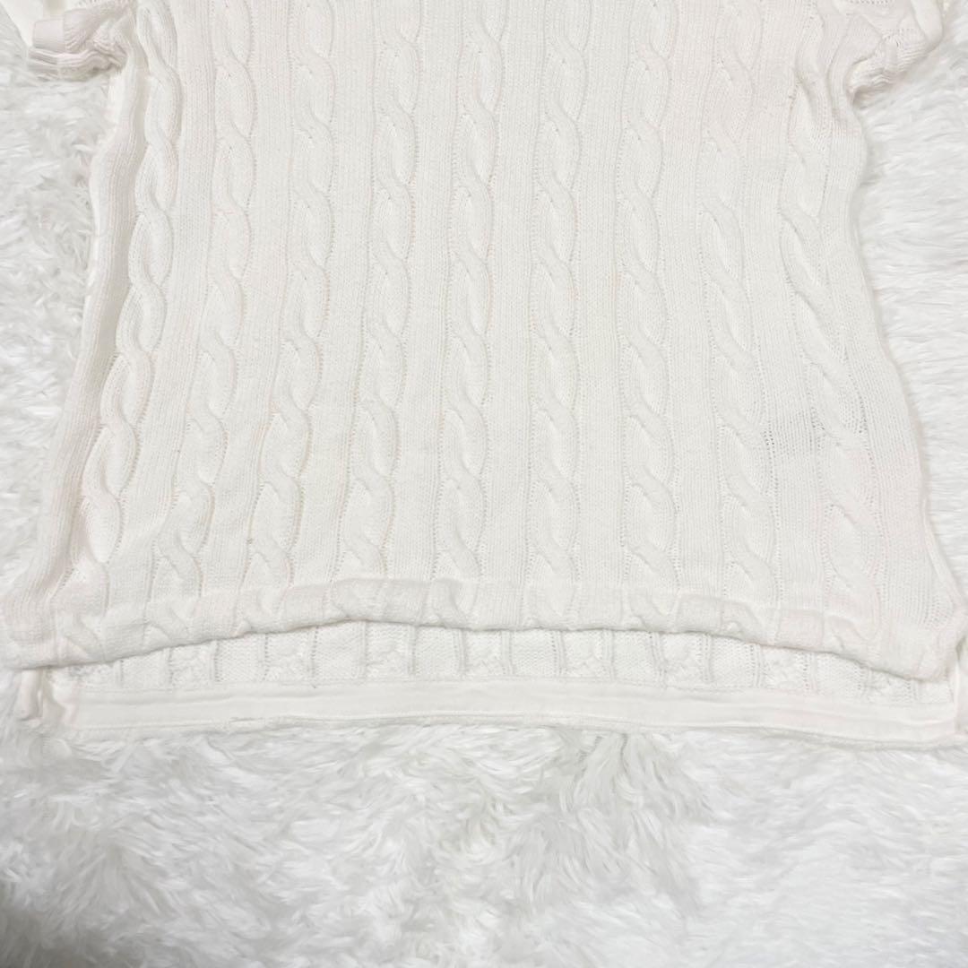 【美品】 ポロラルフローレン 半袖 ポロシャツ ケーブルニット ポニー刺繍 XL