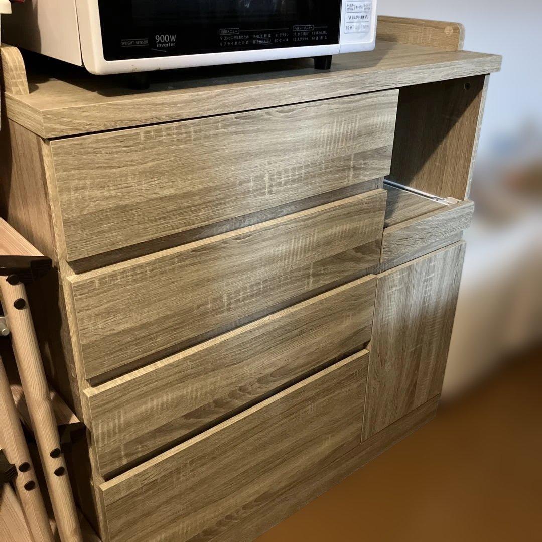 LOWYA 食器棚 レンジ台 Bタイプ　オーク