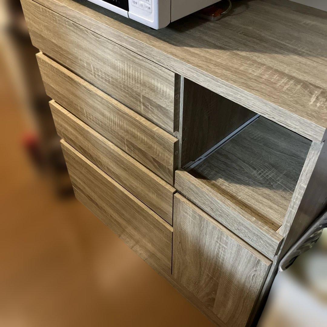 LOWYA 食器棚 レンジ台 Bタイプ　オーク