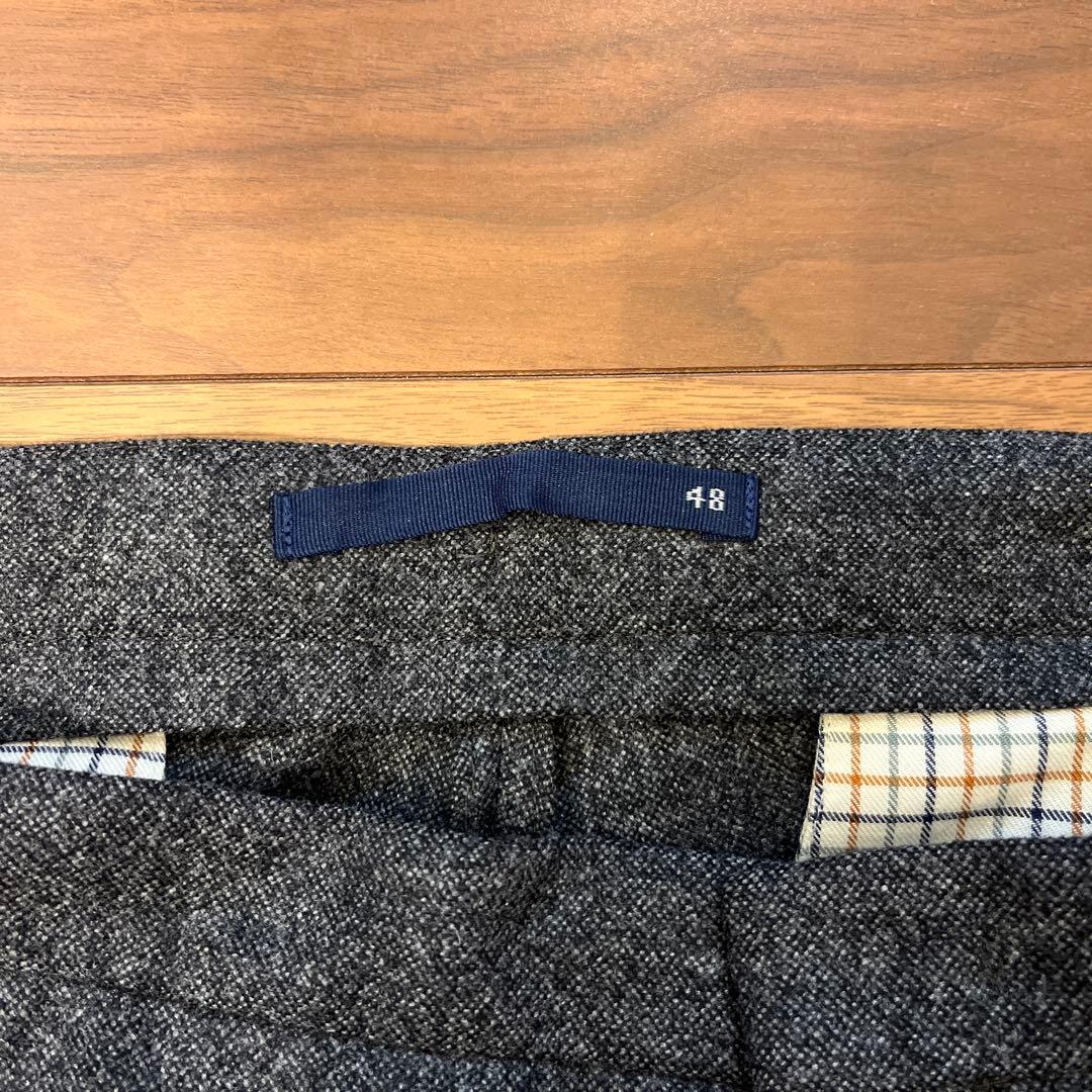 【未使用】INCOTEX インコテックス ウール グレー スラックス 48