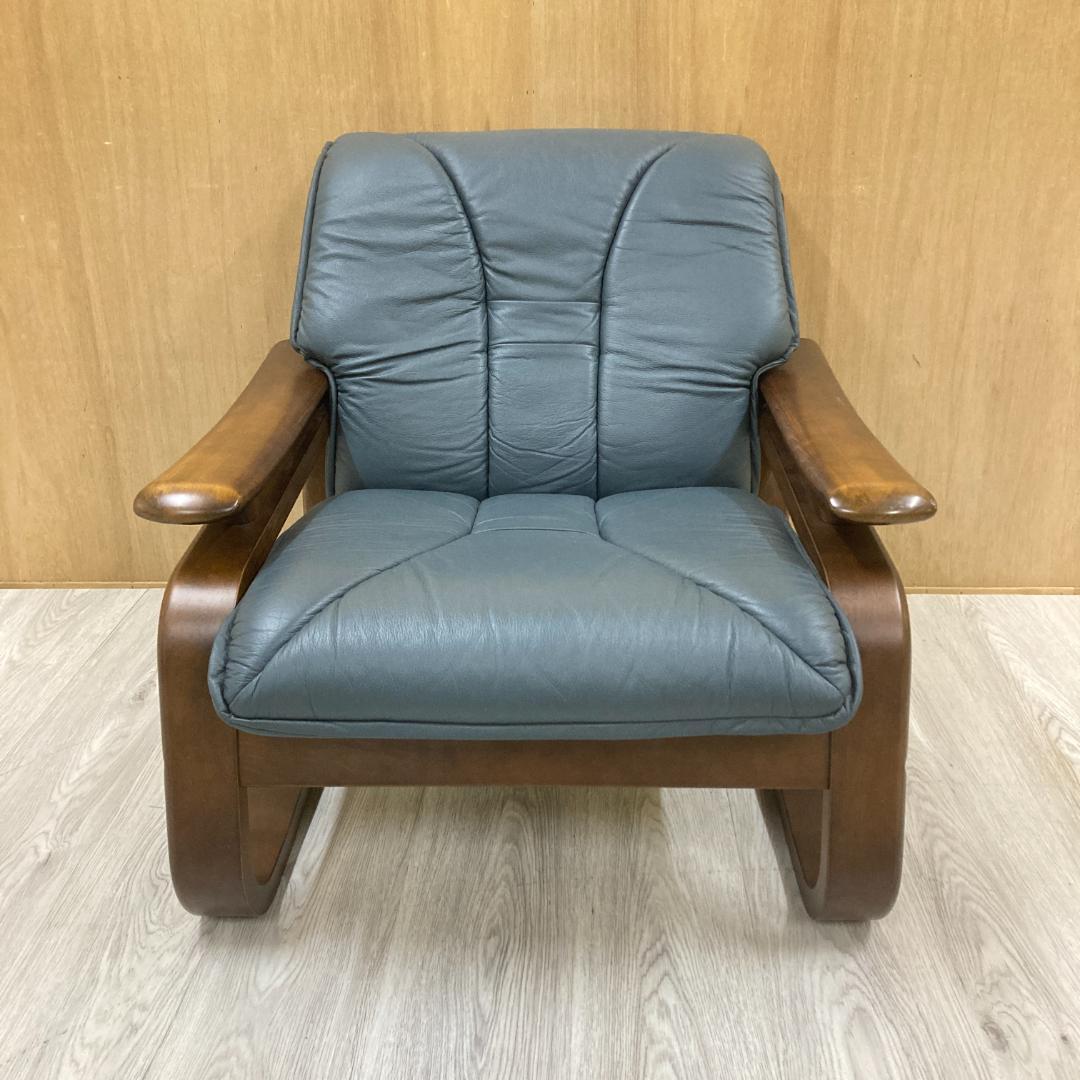 冨士ファニチアFUJI FURNITURE 　本革　1人掛けソファ 1PソファA