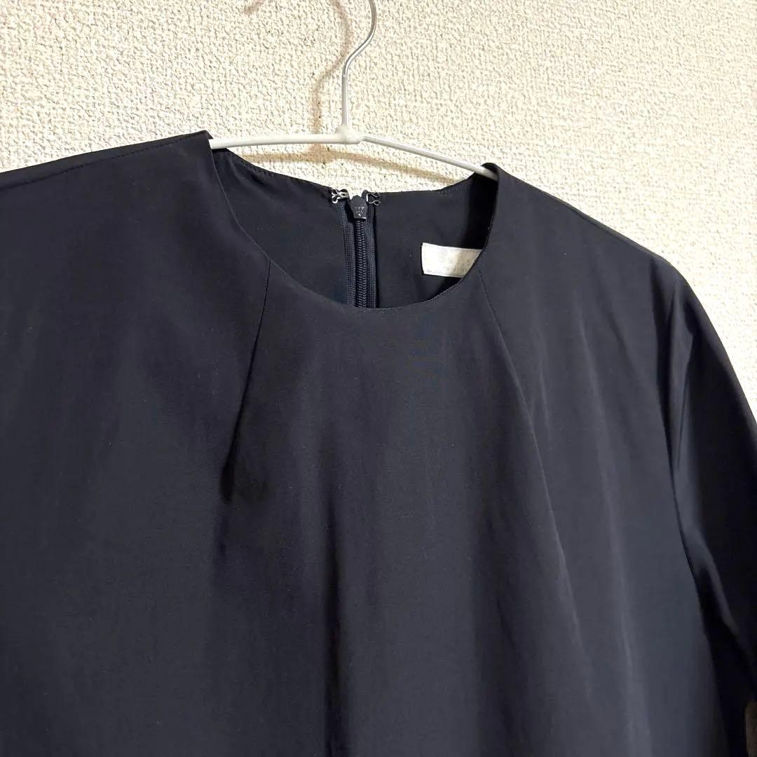 BALLSEY ハイカウントブロード リボンギャザーワンピース