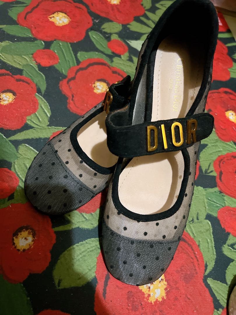 Dior ドット柄 フラットシューズ 37size