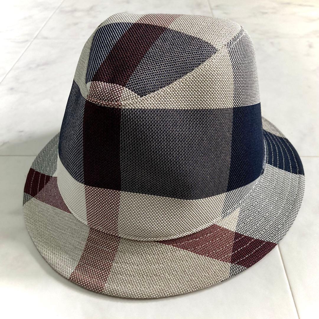 極美品 ブラックレーベルクレストブリッジ クレストブリッジチェックカラミハット