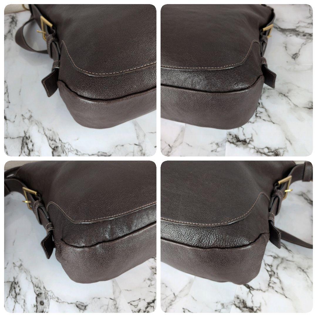 【美品】土屋鞄☆A4　金金具　レザー　ショルダーバッグ　メッセンジャー　メンズ