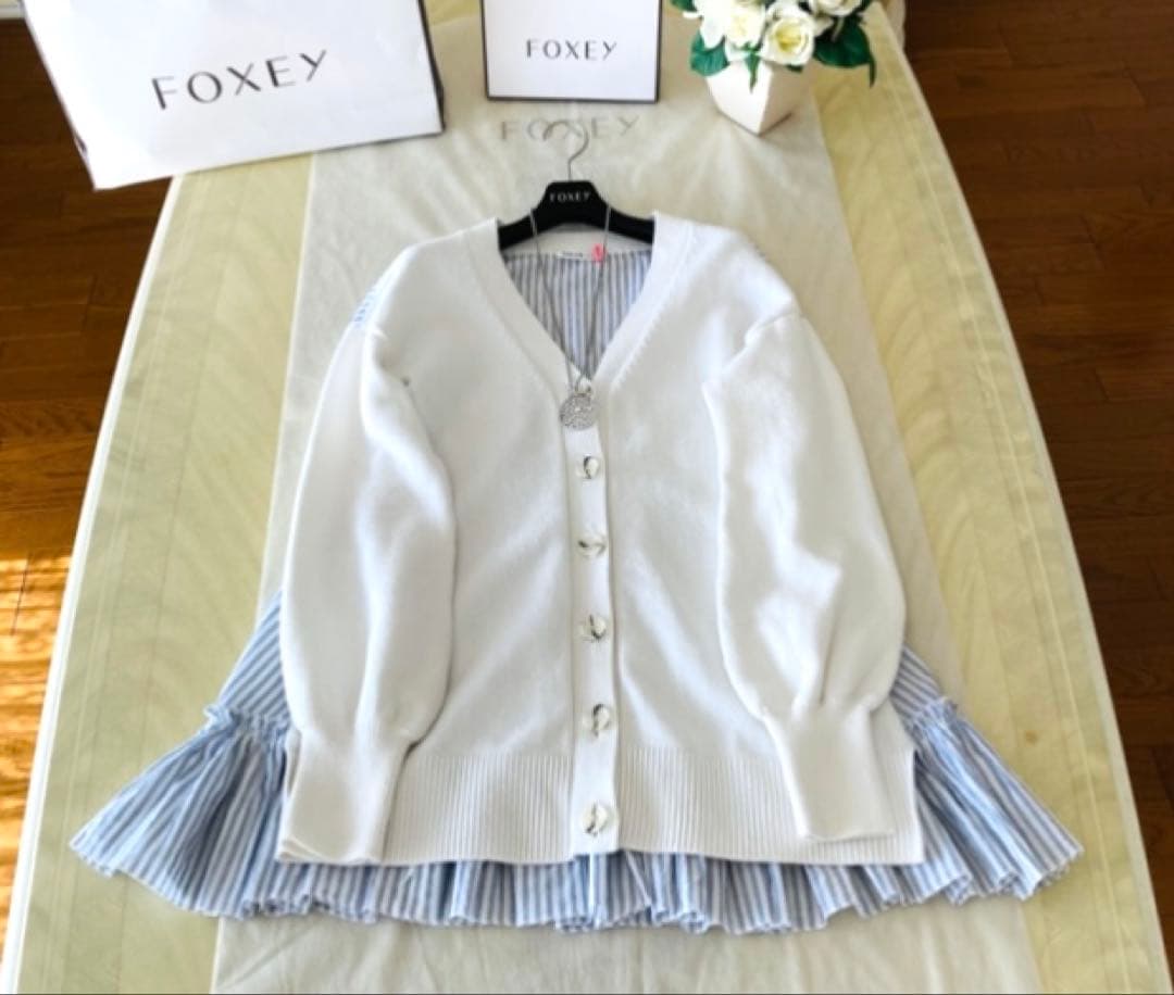 ADEAM アディアム フォクシー Ruffle Back Cardigan