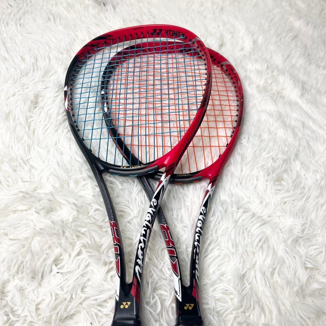 【美品】ヨネックス ナノフォース8v REV UL1 2本セット ソフトテニス