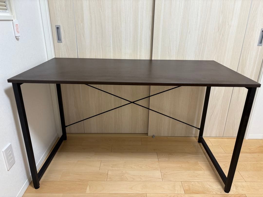 サンワダイレクト シンプルデスク 幅120×奥行60cm クランプ対応　ブラウン