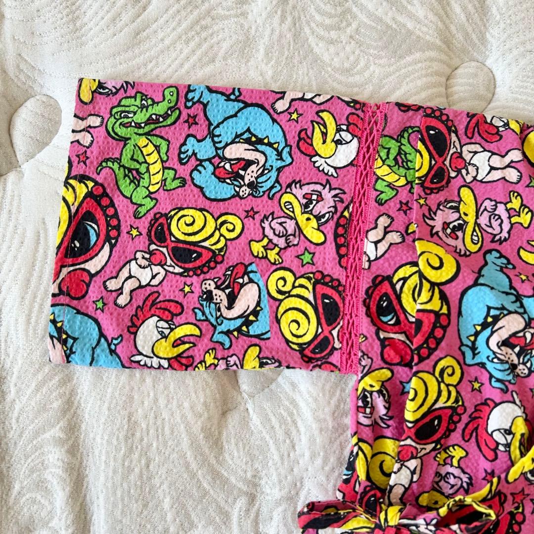 【 未使用 】 ヒスミニ 甚平 Lサイズ 120 130 cm タグ付き ピンク