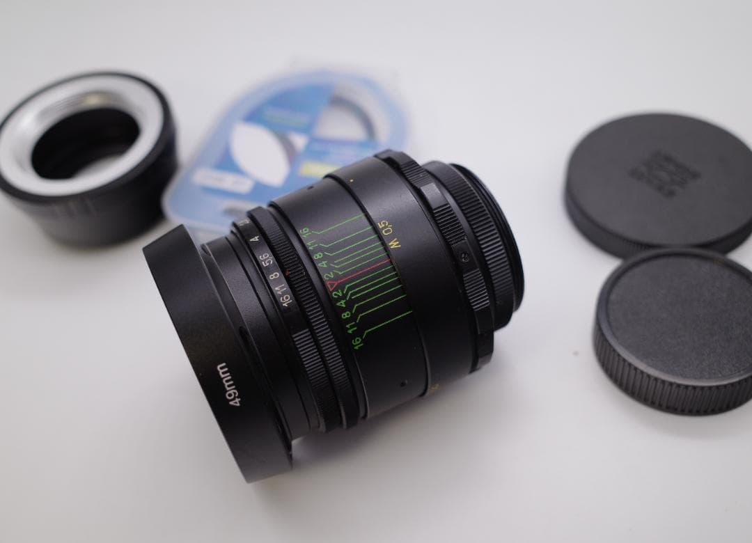 55 未使用　ぐるぐるボケレンズ　ヘリオス　44-2　M42アダプター付