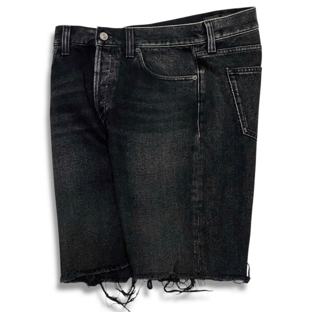 BALENCIAGA カットオフ ブラック デニム ショーツ 30 メンズ