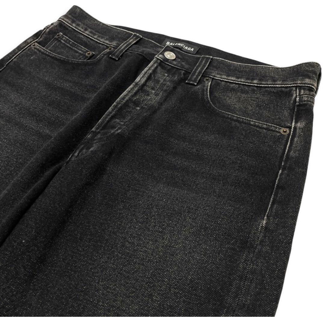 BALENCIAGA カットオフ ブラック デニム ショーツ 30 メンズ